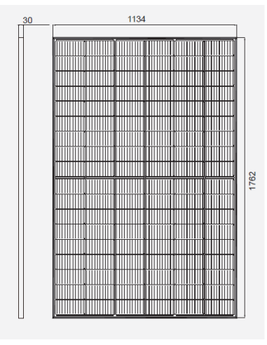 HANERSUN HN18RN-54HT450W, Bifacial, 1762x1134x30, Voc 39,30 Isc 14,48