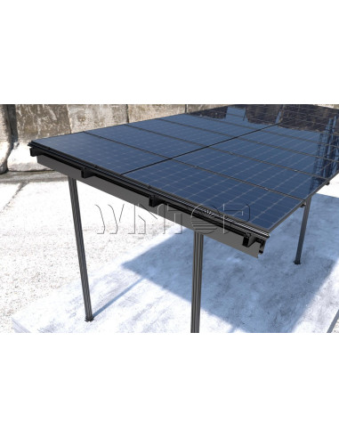Struttura in Alluminio Completa per Carport 2 auto WINTOP - Black