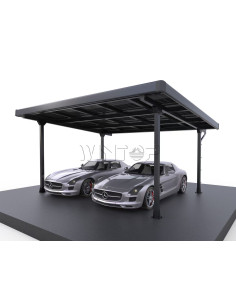 WINTOP Carport 2 AUTO BLACK con sistema di drenaggio