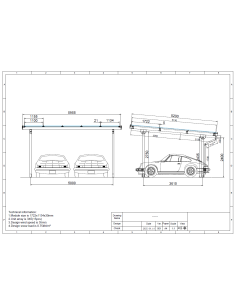 WINTOP Carport 2 AUTO SILVER con sistema di drenaggio