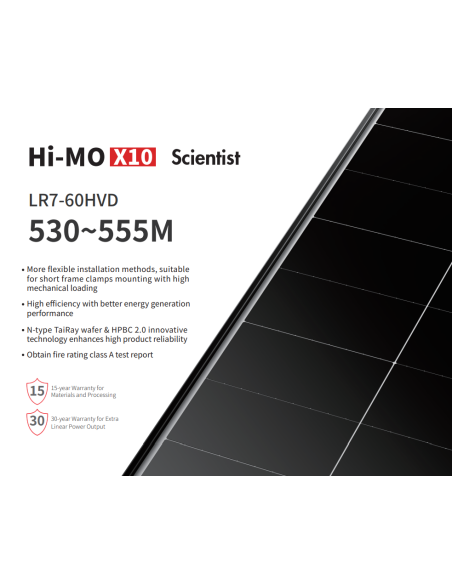 LONGI LR7-60HVD-535M Hi-Mo 10 - 1990*1134*30 Voc 45,05 Isc 15