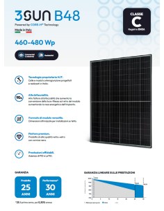 3SUN 460W - Serie B48 3SHBGA-AF-460 - 1754 x 1303 x 30 Voc 35,25 Isc 16,52 2
