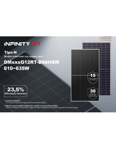 DMEGC 630W-DM630G12RT-B66HSW Bifacciale 2382×1134×30 Voc 49,49 Isc 16,23