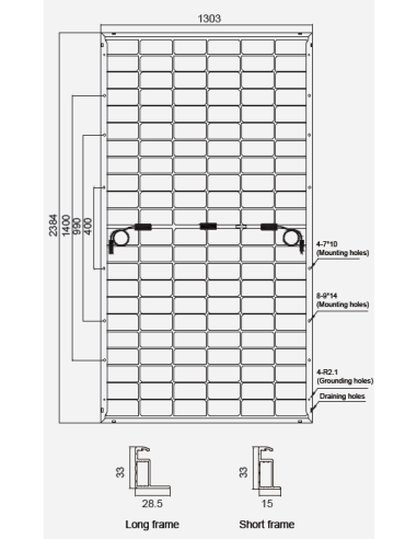 HANERSUN 730W- HN21N-66HT730W  1.2m cable, Bifacial, 2384x1303x33, Voc 49,40 Isc 18,58