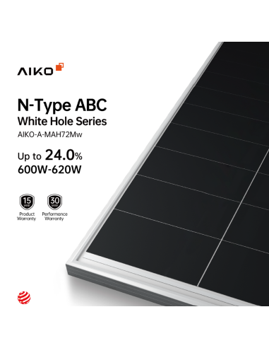 AIKO 615W - A615-MAH72Mw - Bifacciale 2278x1134x35 mm Voc 53,59 Isc 14,10