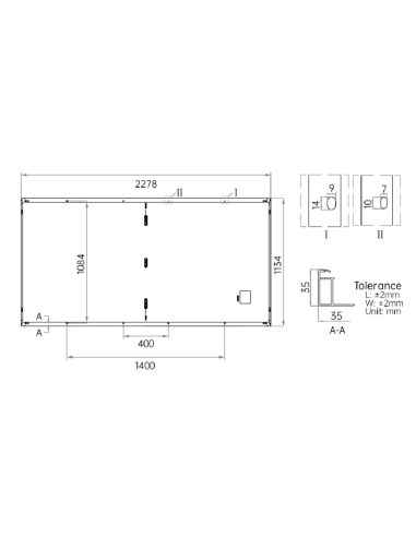 AIKO 615W - A615-MAH72Mw - Bifacciale 2278x1134x35 mm Voc 53,59 Isc 14,10