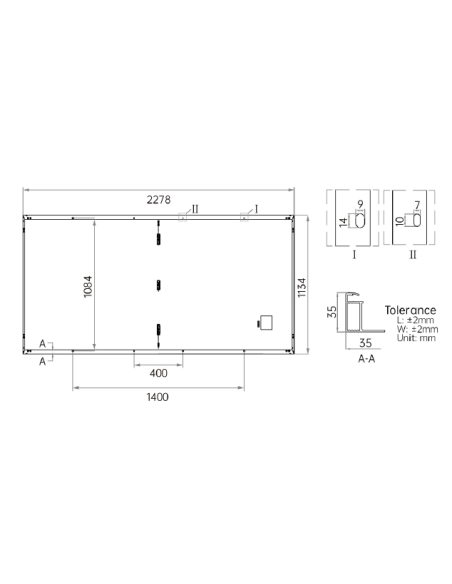 AIKO 615W - A615-MAH72Mw - Bifacciale 2278x1134x35 mm Voc 53,59 Isc 14,10