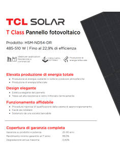 TCL 505W - HSM-ND54-DR505 Bifacciale 1961x1134x30 Voc 40,14 Isc 15,88