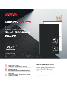 DMEGC 470W - DM470G12RT - G48HBW Bifacciale 1762×1134×30 Voc 36.25 Isc 15.83