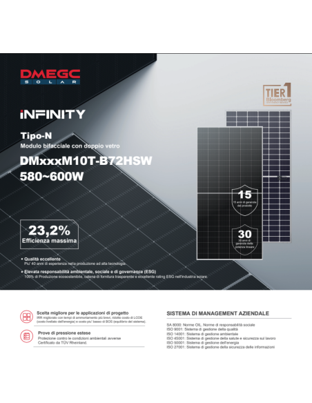DMEGC 600W- DM600M10T-B72HSW Bifacciale 2278×1134×30 Voc 53,30 Isc 14,23
