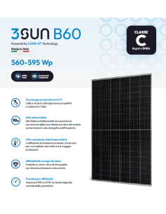 3SUN 460W - Serie B48 3SHBGA-AF-460 - 1754 x 1303 x 30 Voc 35,25 Isc 16,52 2
