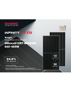DMEGC 650W - DM650G12RT - B66HSW Bifacciale 2382×1134×30 Voc 50,29 Isc 16.56