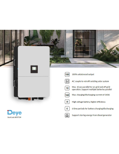 DEYE Inverter SUN-80K-SG02HP3-EU + Torre Batterie da 60kWh 2