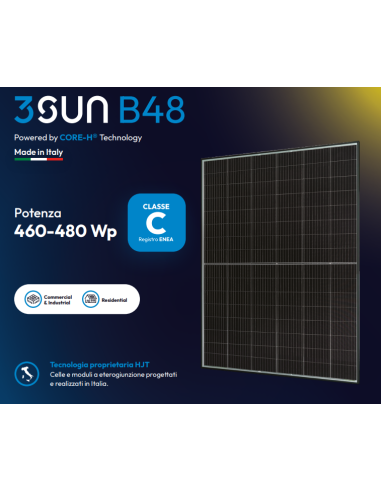 3SUN 475W - 3SHBGA-AF-475 Bifacciale 1754 x 1303 x 30 Voc 35,55 Isc 16,64
