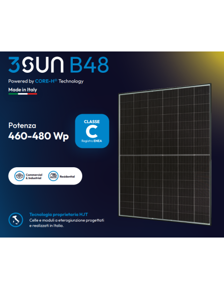 3SUN 475W - 3SHBGA-AF-475 Bifacciale 1754 x 1303 x 30 Voc 35,55 Isc 16,64