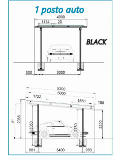 Struttura in Alluminio Completa per Carport 1 auto WINTOP - Black 2