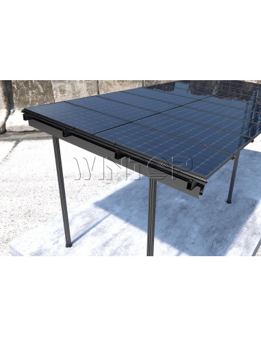 Struttura in Alluminio Completa per Carport 2 auto WINTOP - Black