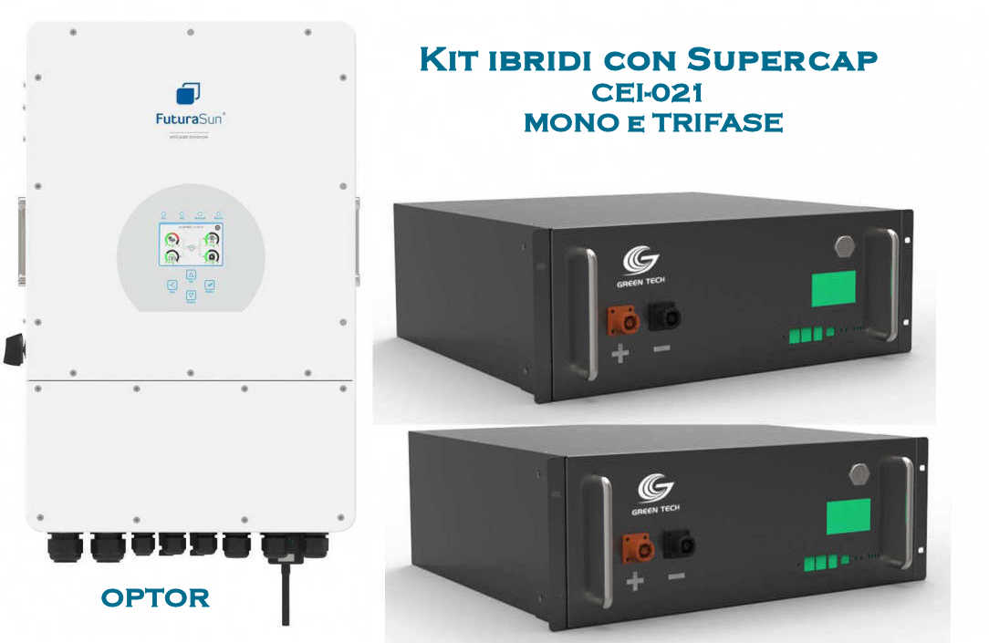 Optor Kit ibridi con Supercap CEI-021 MONO e TRIFASE